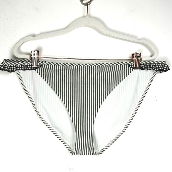 NWT aerie Striped Ruffle Trim Romantic Retro 50s Full Coverage Bikini Bottom - Picture 5 of 9